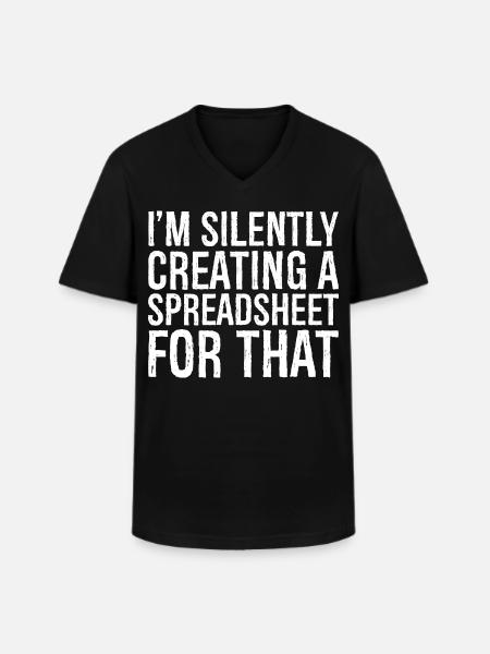 Jeg opretter stille og roligt et regneark til det - Klassisk herre T-shirt med V-udskæring - sort
