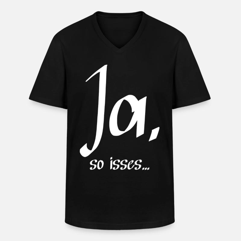 Ja, so isses ... - Männer-T-Shirt mit V-Ausschnitt - Schwarz