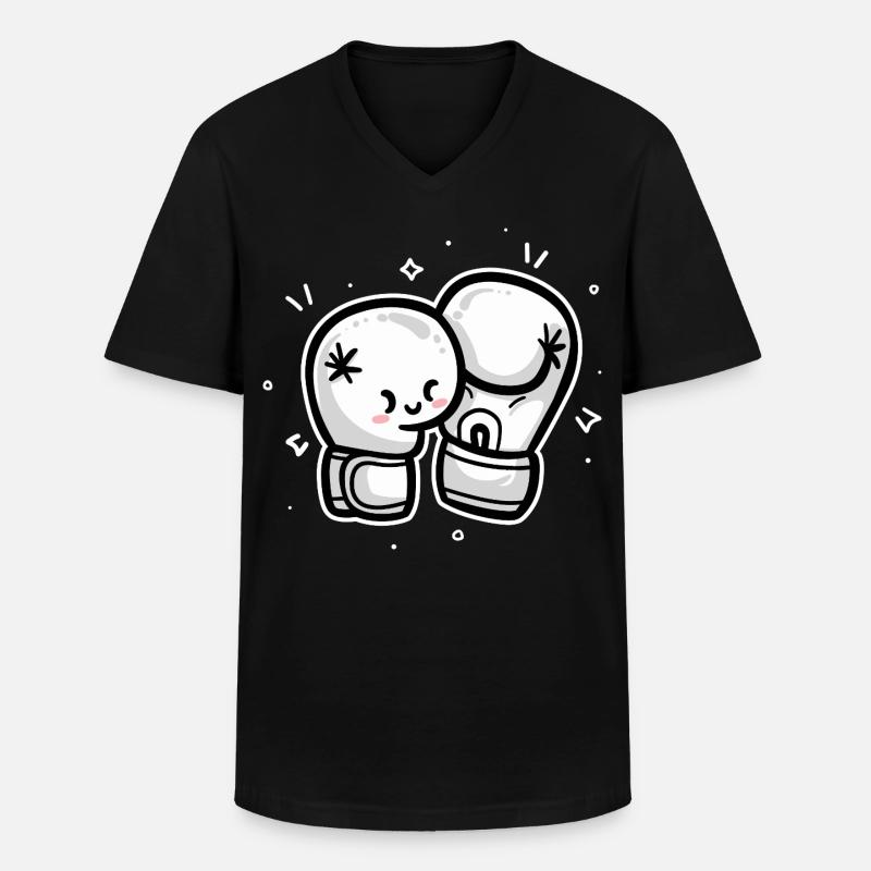 Boxhandschuhe - Männer-T-Shirt mit V-Ausschnitt - Schwarz