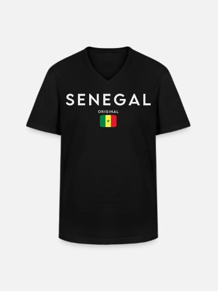 Senegalese flag, Senegalese pride - Men's V-Neck T-Shirt - black