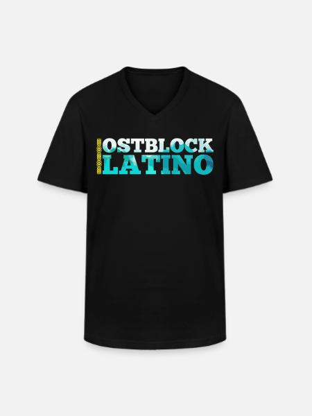 Ostblock Latino Kasache Kasachstan Geschenk - Männer-T-Shirt mit V-Ausschnitt - Schwarz