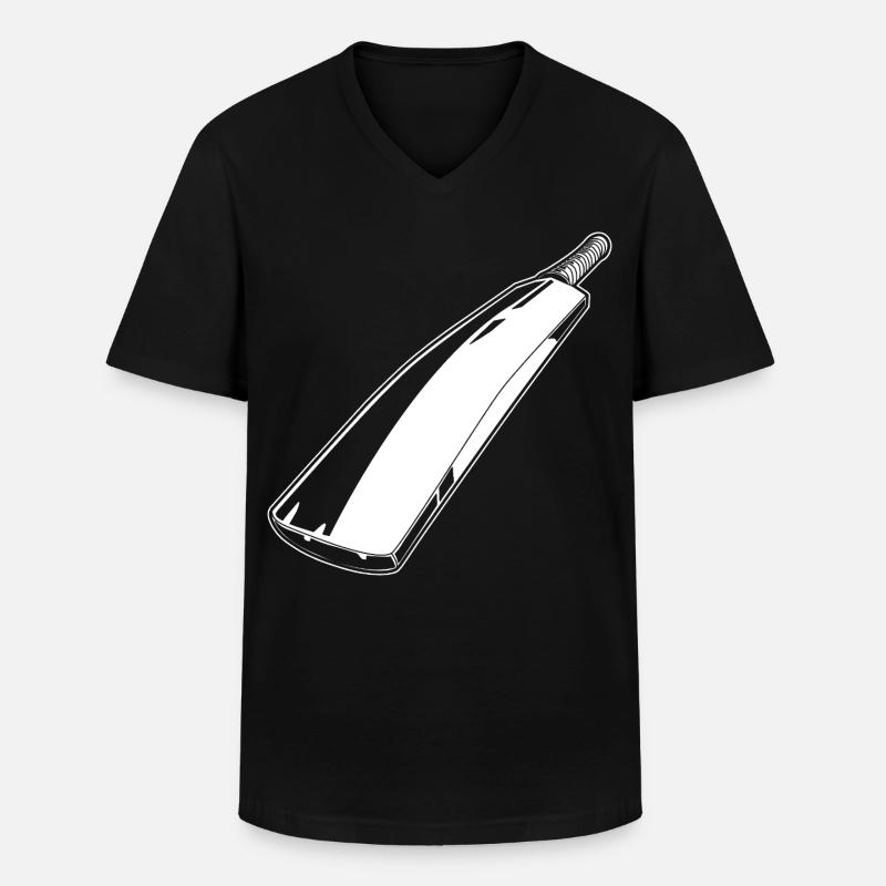 Kricketschläger Zeichnung - Männer-T-Shirt mit V-Ausschnitt - Schwarz