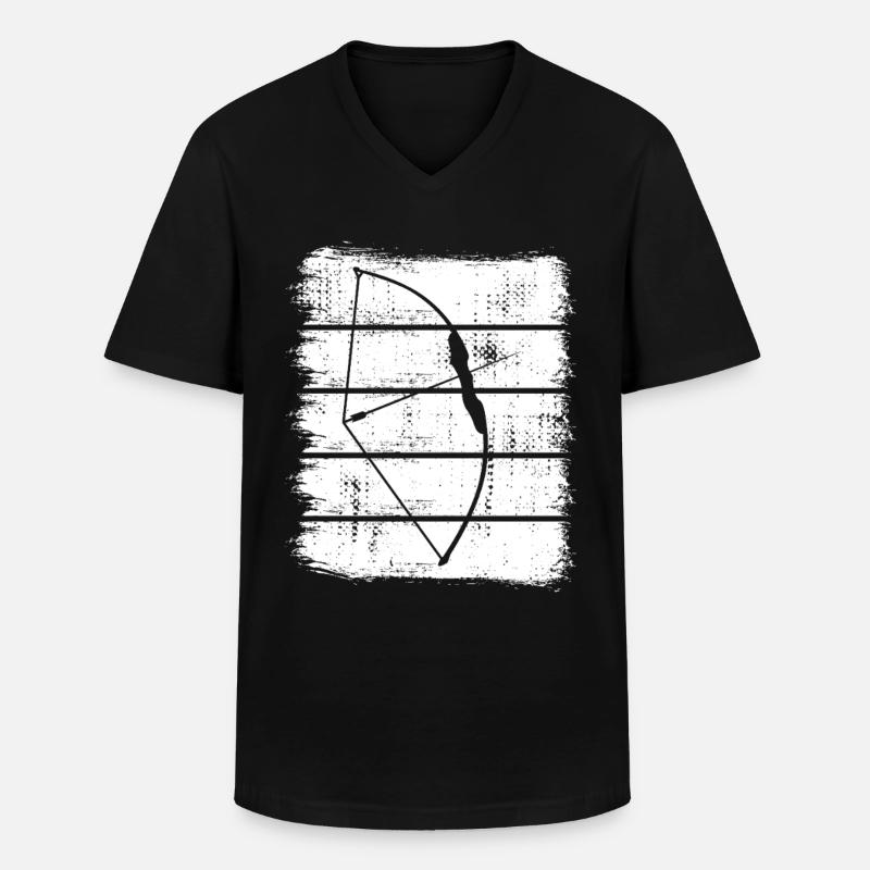 Bogenjagd - Männer-T-Shirt mit V-Ausschnitt - Schwarz