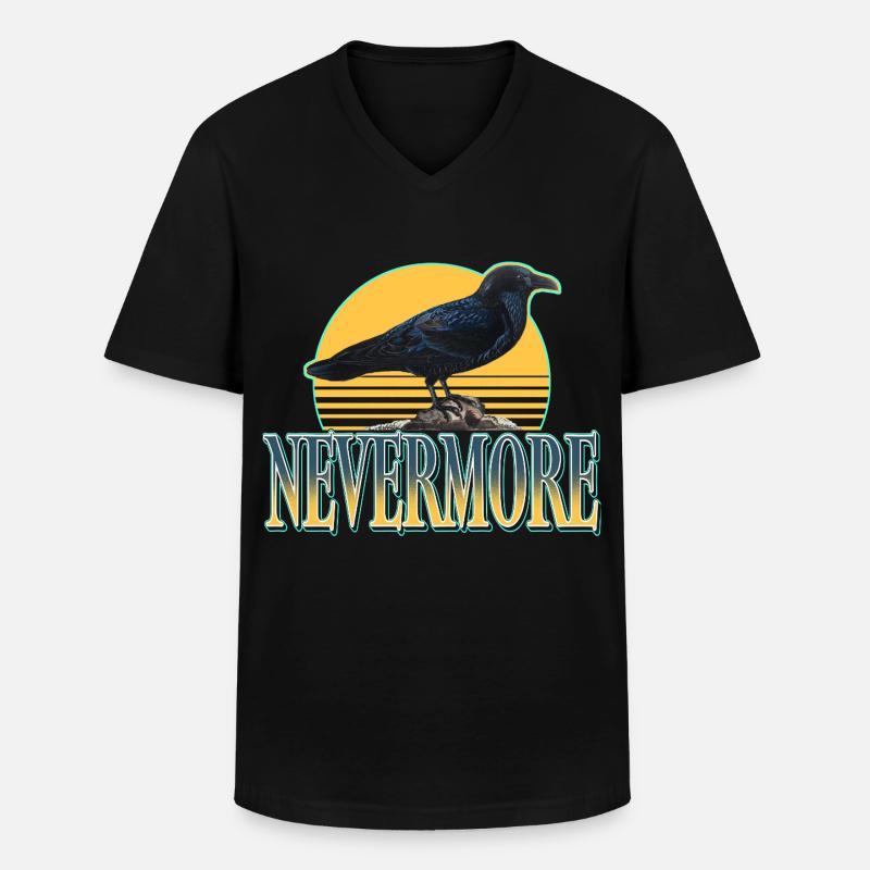 Nevermore – Raben & Gothic Ästhetik - Männer-T-Shirt mit V-Ausschnitt - Schwarz