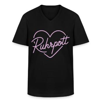 Love Ruhrpott - Männer-T-Shirt mit V-Ausschnitt - Schwarz - Vorne - AI Model Male 178 dark (178cm)