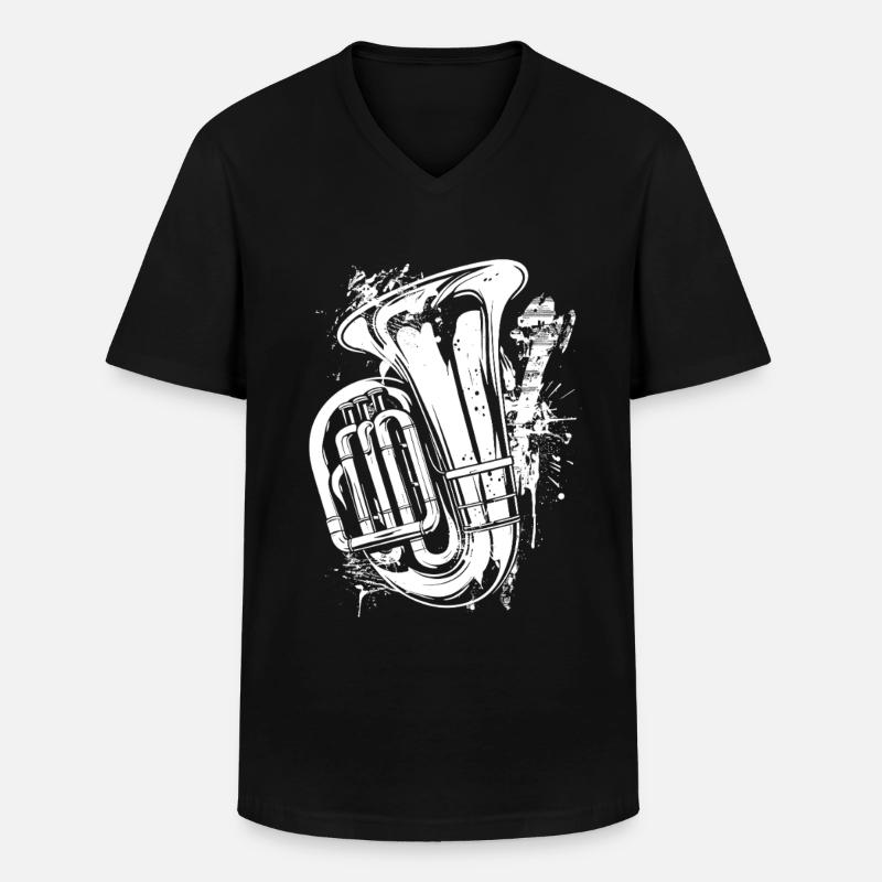 Tuba Graffiti - Männer-T-Shirt mit V-Ausschnitt - Schwarz