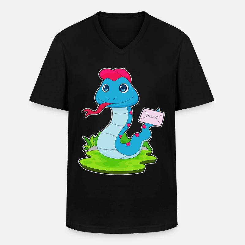 Schlange Brief - Männer-T-Shirt mit V-Ausschnitt - Schwarz