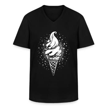 Softeis Skizze - Männer-T-Shirt mit V-Ausschnitt - Schwarz - Vorne - AI Model Male 178 dark (178cm)