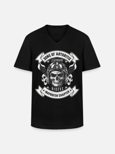 Sons of Arthritis Ibuprofen Chapter Biker - Men's V-Neck T-Shirt - black