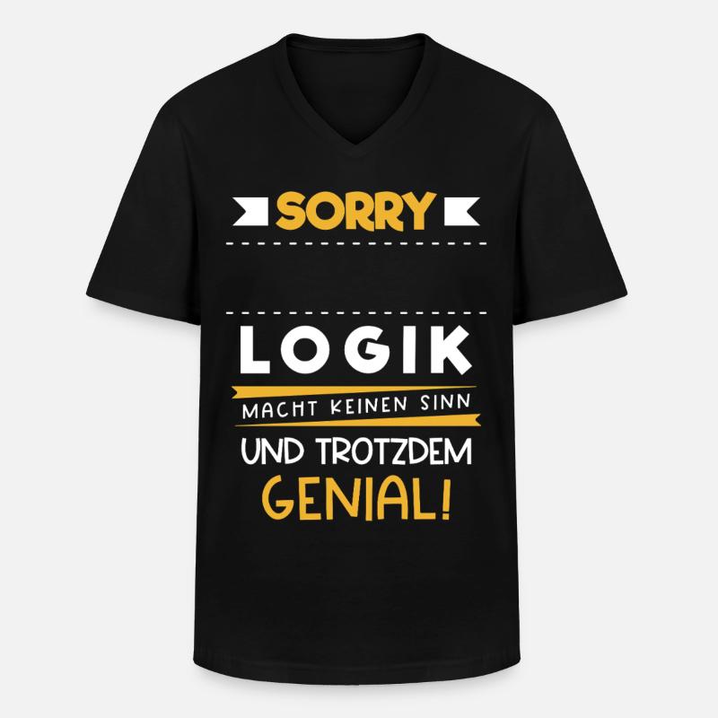 Personalisierbar Beruf Logik Name Geschenk Witzig - Männer-T-Shirt mit V-Ausschnitt - Schwarz