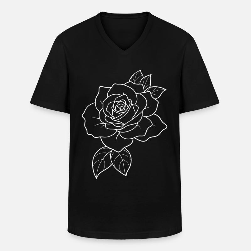 Rosen - Blumen - Blüten - Spruch - Männer-T-Shirt mit V-Ausschnitt - Schwarz
