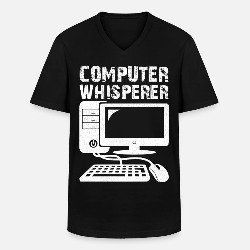 computer whisperer - Männer-T-Shirt mit V-Ausschnitt - Schwarz