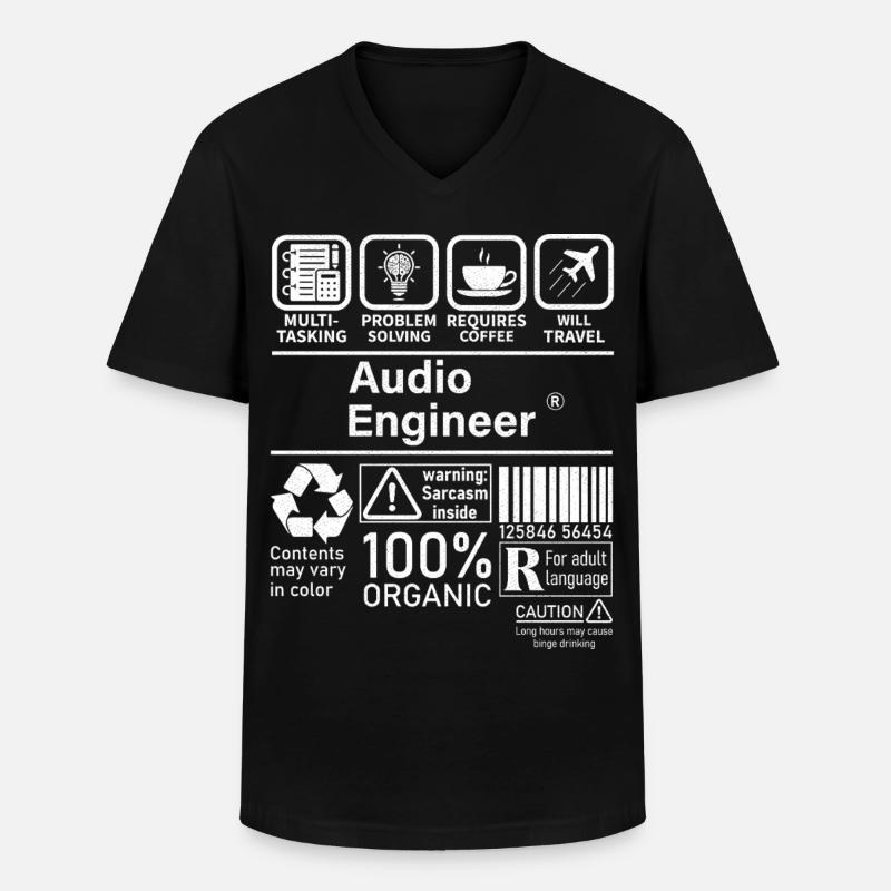 Audio Engineer multi tasking problem solving - Men's V-Neck T-Shirt - black
