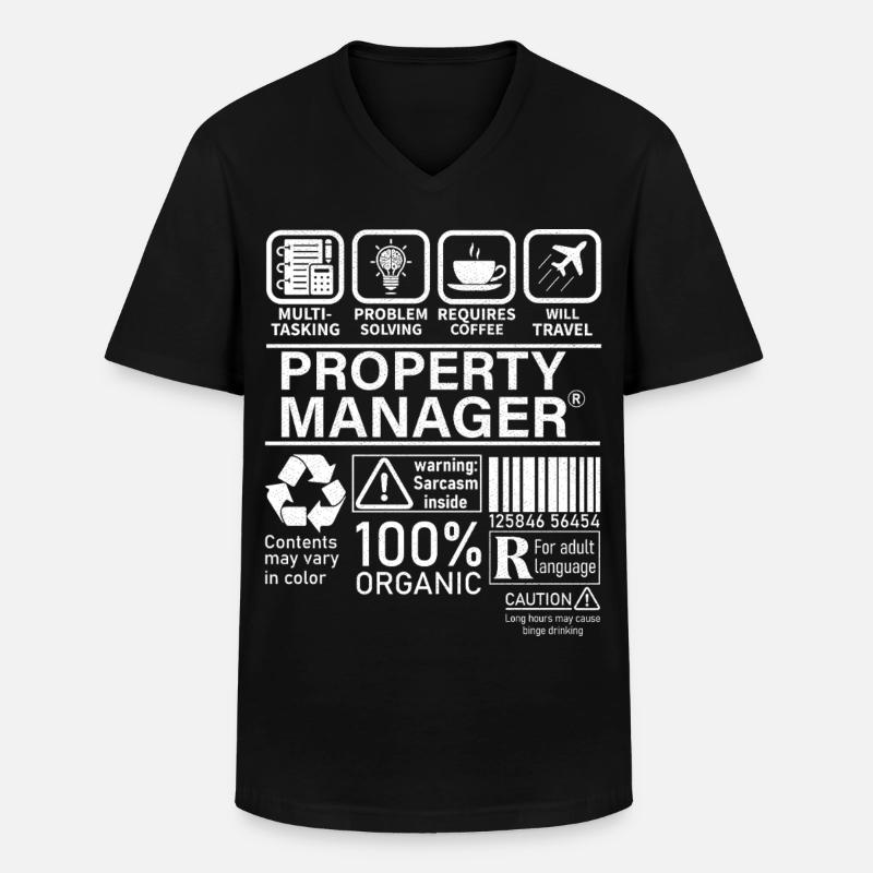 Property Manager Multi Tasking Problem Solving - Men's V-Neck T-Shirt - black