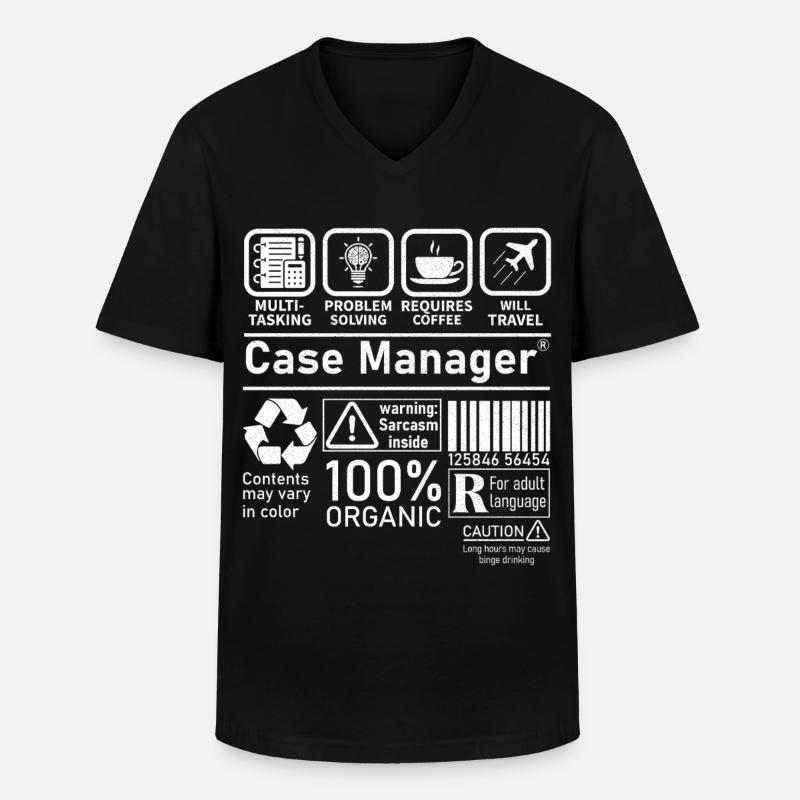 Case Manager multi tasking problem solving - Männer-T-Shirt mit V-Ausschnitt - Schwarz