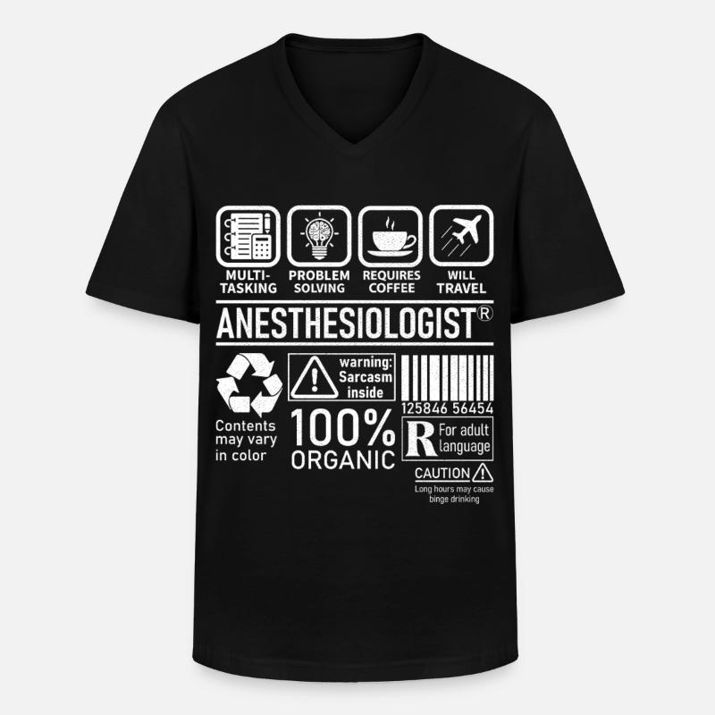 Anesthesiologist multi tasking problem solving - Men's V-Neck T-Shirt - black