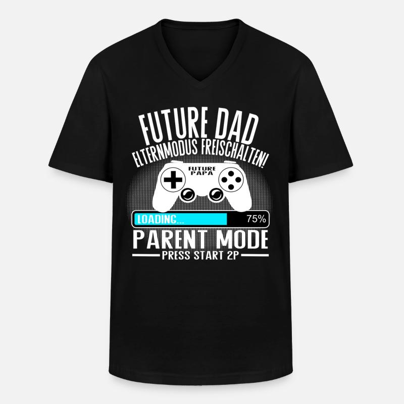 Future Dad – Parent Mode On - Männer-T-Shirt mit V-Ausschnitt - Schwarz