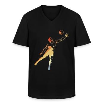 Joueurs de volley-ball vintage - T-shirt col V Homme - noir - Devant - AI Model Male 178 dark (178cm)