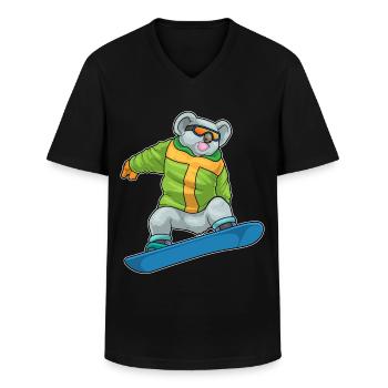 Koala Snowboarder Snowboard - Männer-T-Shirt mit V-Ausschnitt - Schwarz - Vorne - AI Model Male 178 dark (178cm)