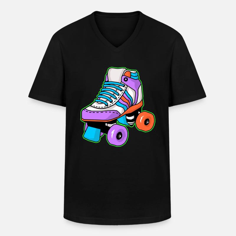 Rollschuh Schlittschuhläufer - Männer-T-Shirt mit V-Ausschnitt - Schwarz
