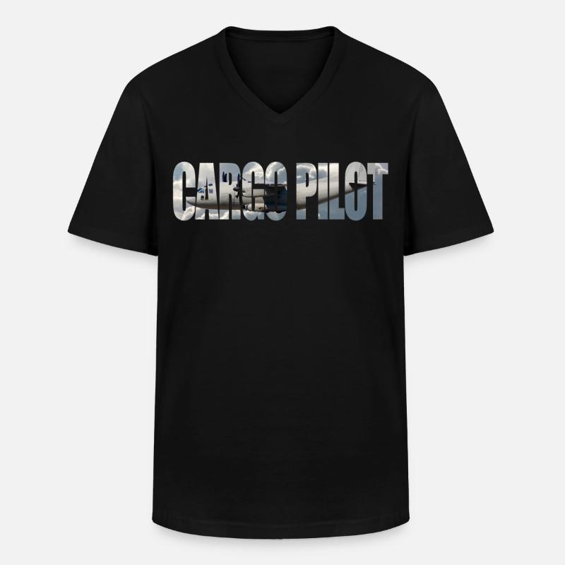 Cargo pilot C-27 - Männer-T-Shirt mit V-Ausschnitt - Schwarz