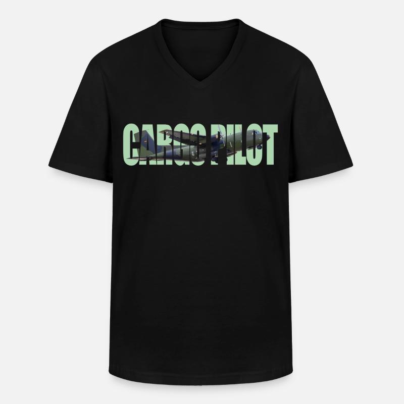 Cargo pilot C-160 - Männer-T-Shirt mit V-Ausschnitt - Schwarz