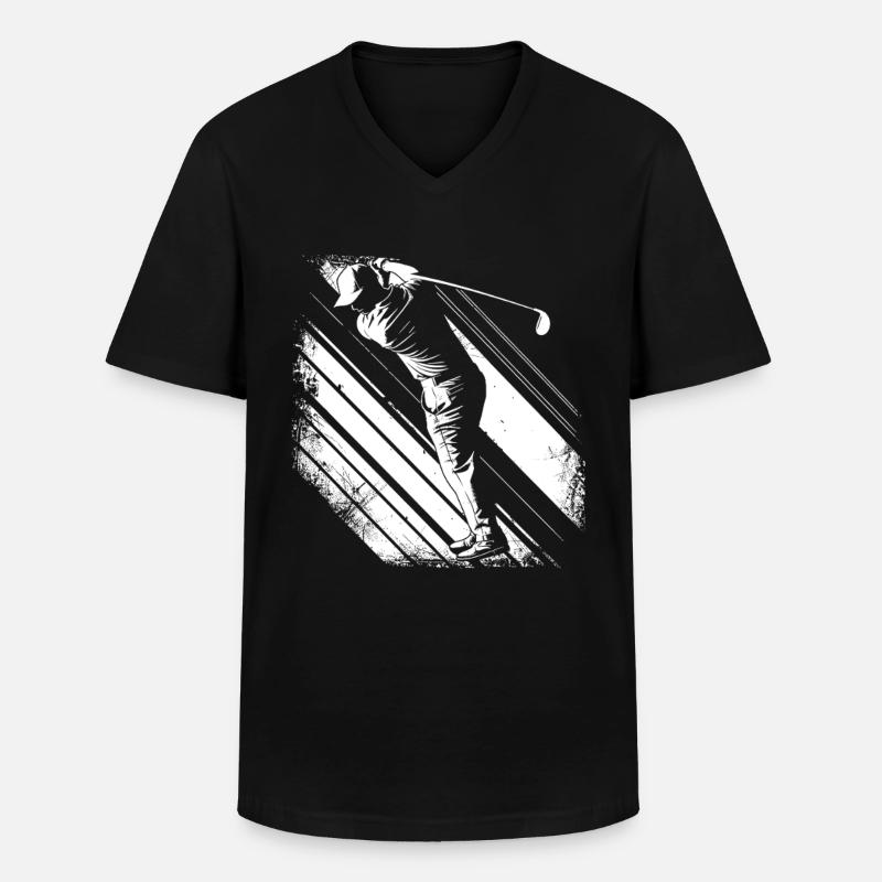 Golfer Grafik - Männer-T-Shirt mit V-Ausschnitt - Schwarz