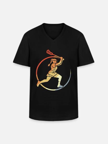 Women's Lacrosse - Men's V-Neck T-Shirt - black