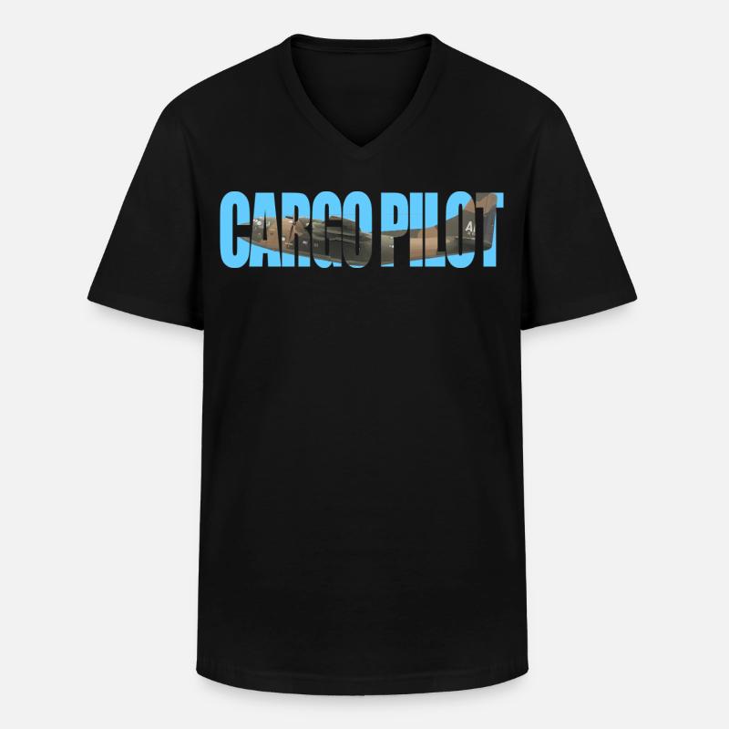 Cargo pilot C-123 - Männer-T-Shirt mit V-Ausschnitt - Schwarz