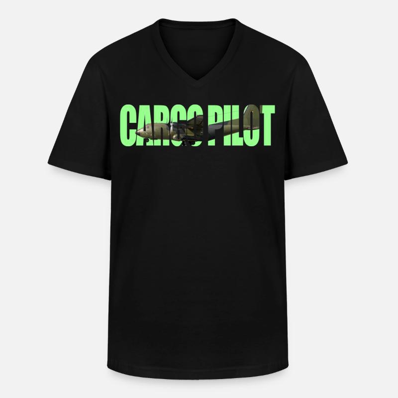 Cargo pilot C-160 - Männer-T-Shirt mit V-Ausschnitt - Schwarz