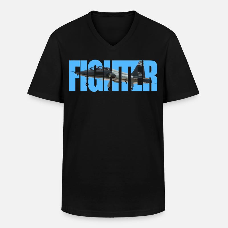 Fighter T-38 Talon - Männer-T-Shirt mit V-Ausschnitt - Schwarz