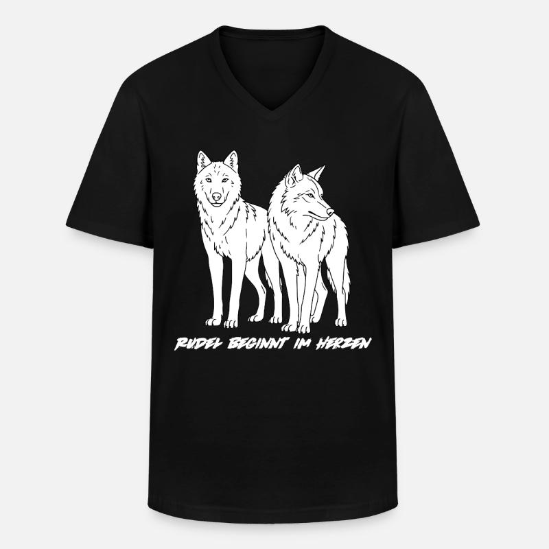 RUDEL BEGINNT IM HERZEN - Männer-T-Shirt mit V-Ausschnitt - Schwarz