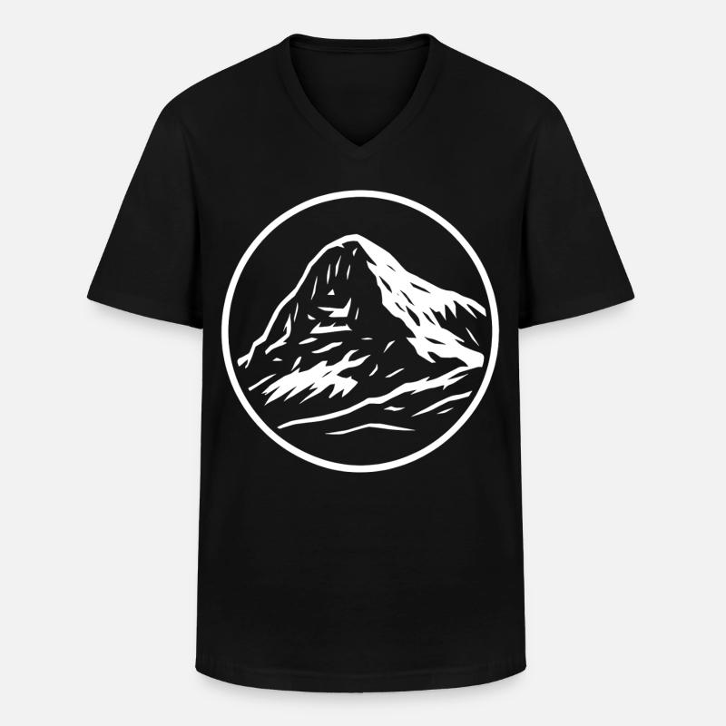 Eiger - Männer-T-Shirt mit V-Ausschnitt - Schwarz