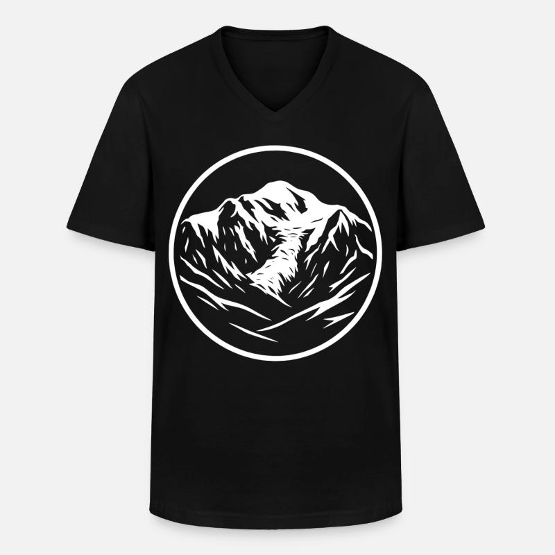 Mont Blanc - Männer-T-Shirt mit V-Ausschnitt - Schwarz