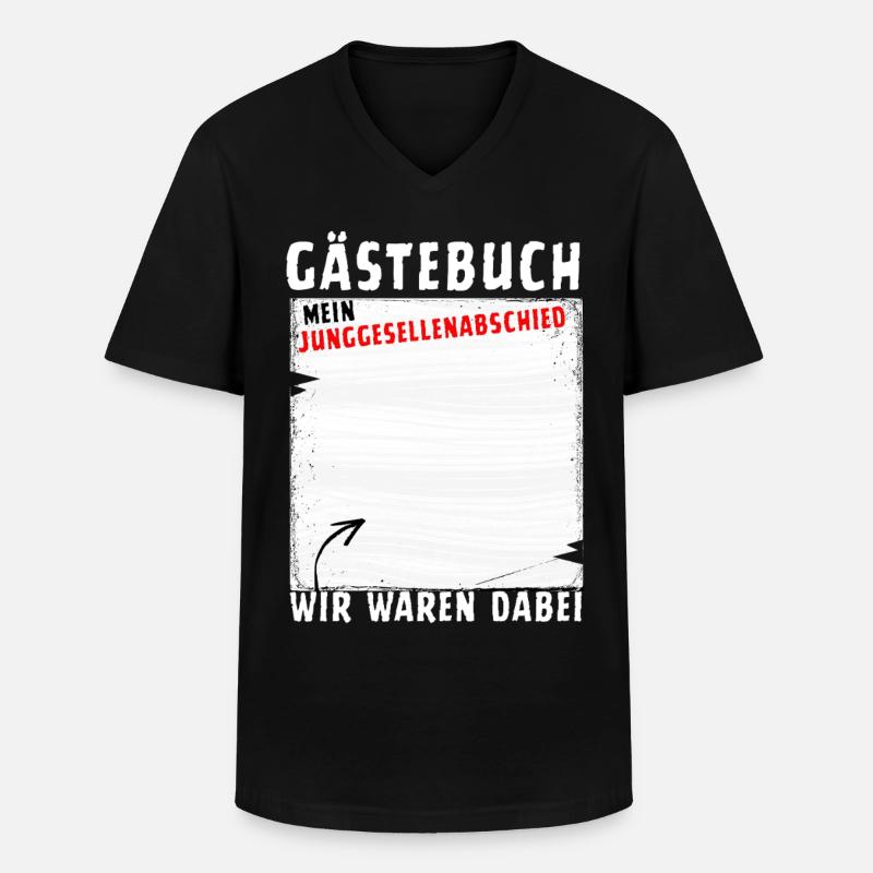 Gästebuch Junggesellenabschied - Männer-T-Shirt mit V-Ausschnitt - Schwarz