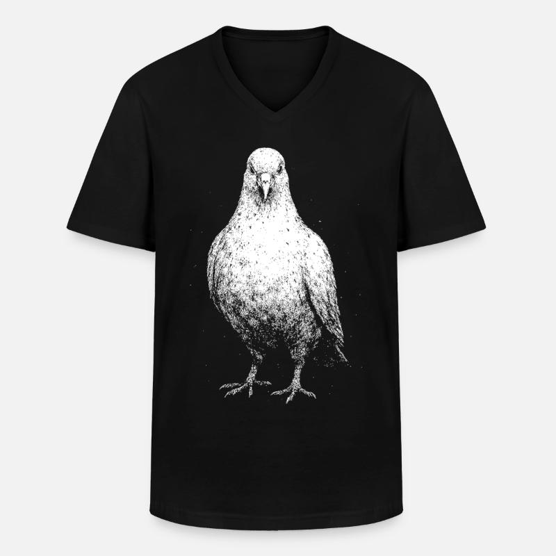 Eine Taube - Männer-T-Shirt mit V-Ausschnitt - Schwarz