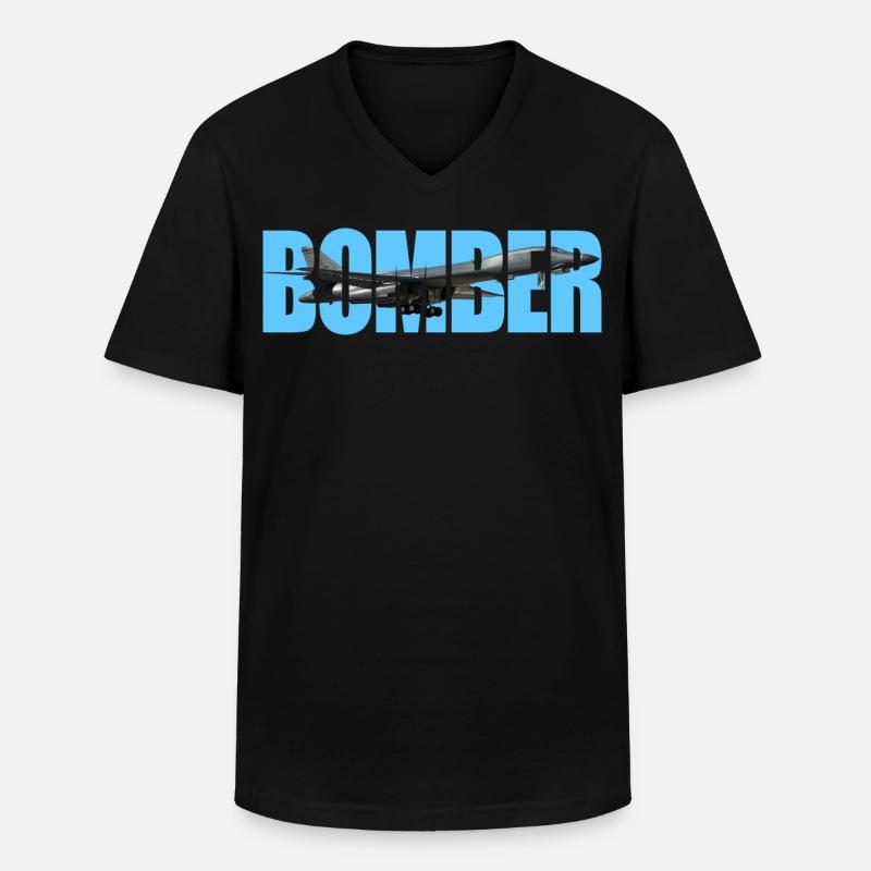 Bomber B-1B Lancer - Männer-T-Shirt mit V-Ausschnitt - Schwarz