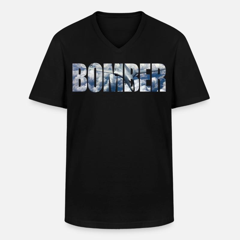 Bomber B-1B Lancer - Männer-T-Shirt mit V-Ausschnitt - Schwarz