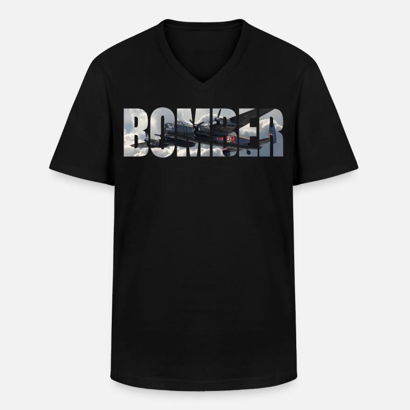 Bomber Avro Lancaster - Männer-T-Shirt mit V-Ausschnitt - Schwarz