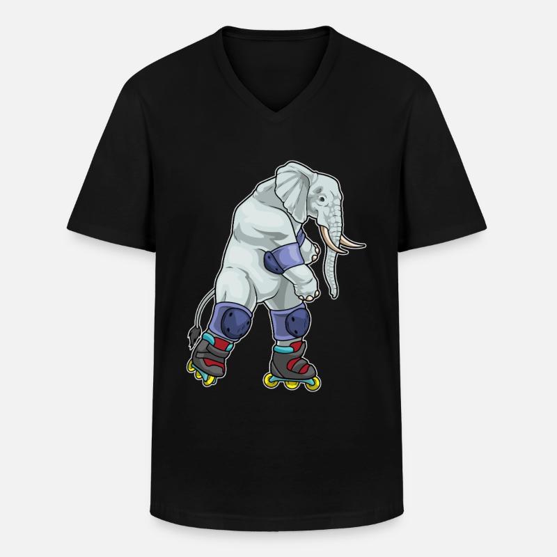 Elefant Inline skating Inline skates - Men's V-Neck T-Shirt - black