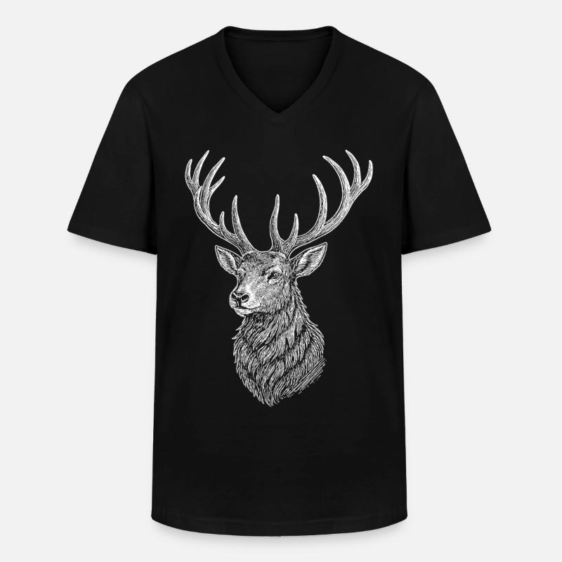 Deer - Men's V-Neck T-Shirt - black