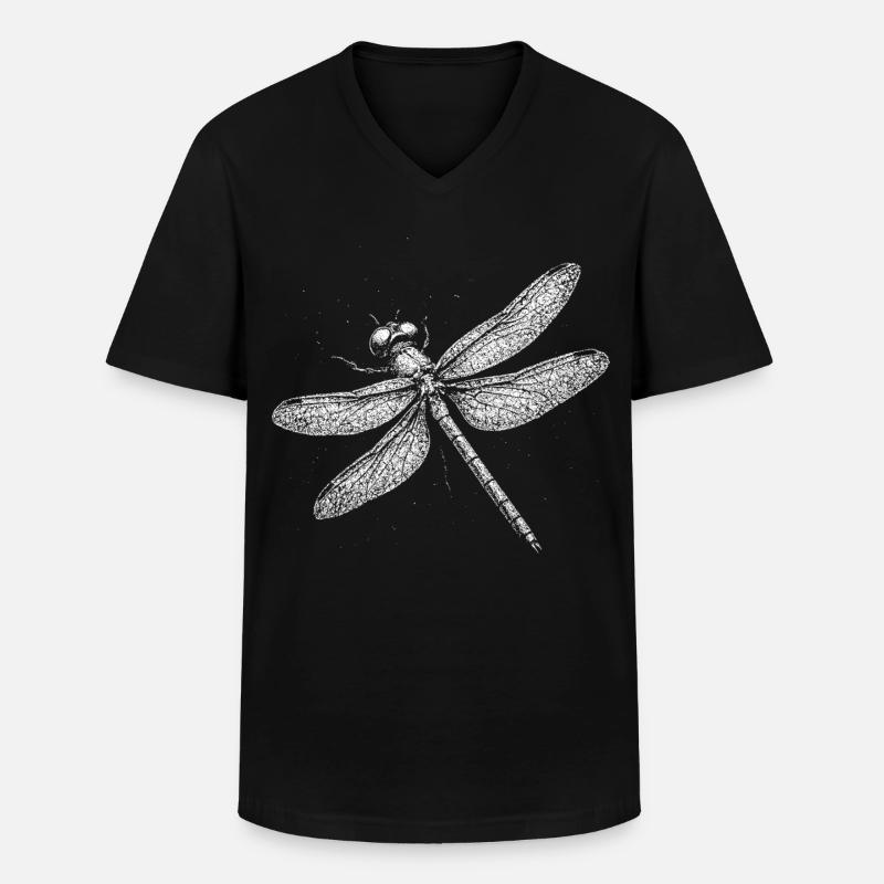 Libellule - T-shirt col V Homme - noir