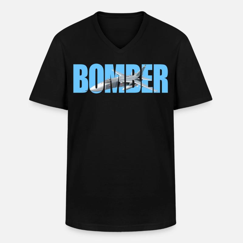 Bomber Su-24 - Men's V-Neck T-Shirt - black