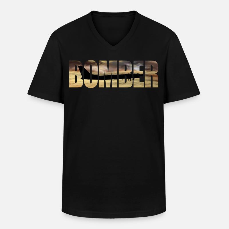 Bomber Tu-95 - Men's V-Neck T-Shirt - black