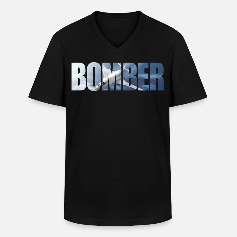 Bomber Tu-160 - Men's V-Neck T-Shirt - black
