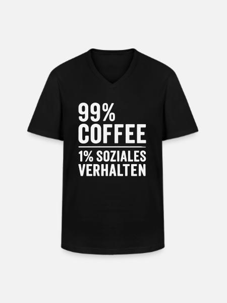 99% Coffee - Men's V-Neck T-Shirt - black