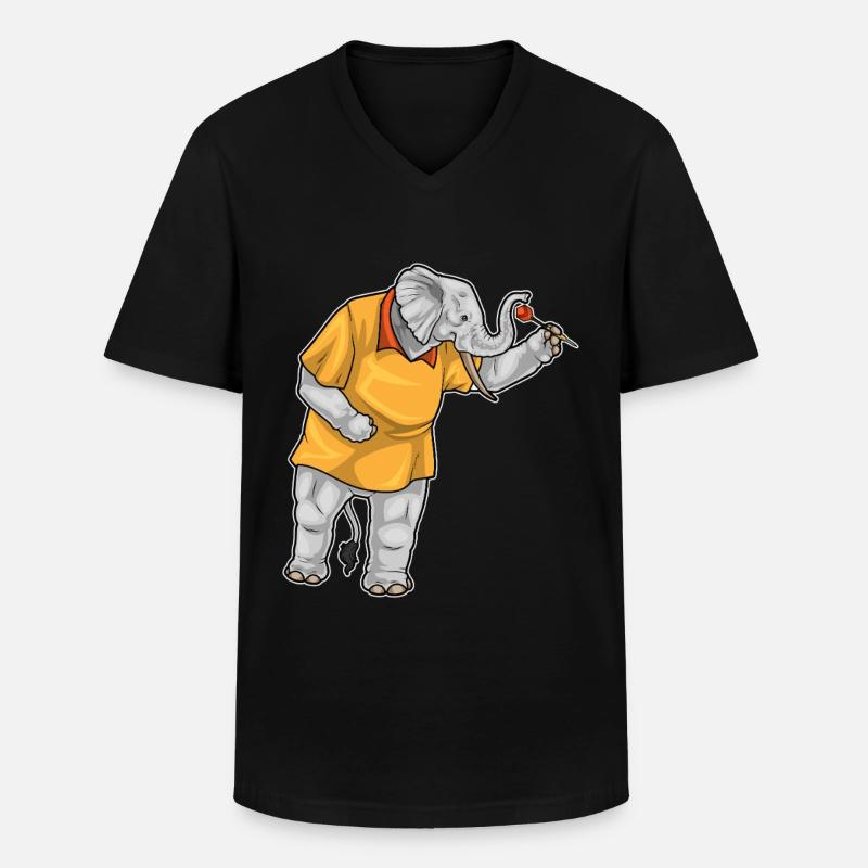Elefant Dart Dartpfeil - Männer-T-Shirt mit V-Ausschnitt - Schwarz