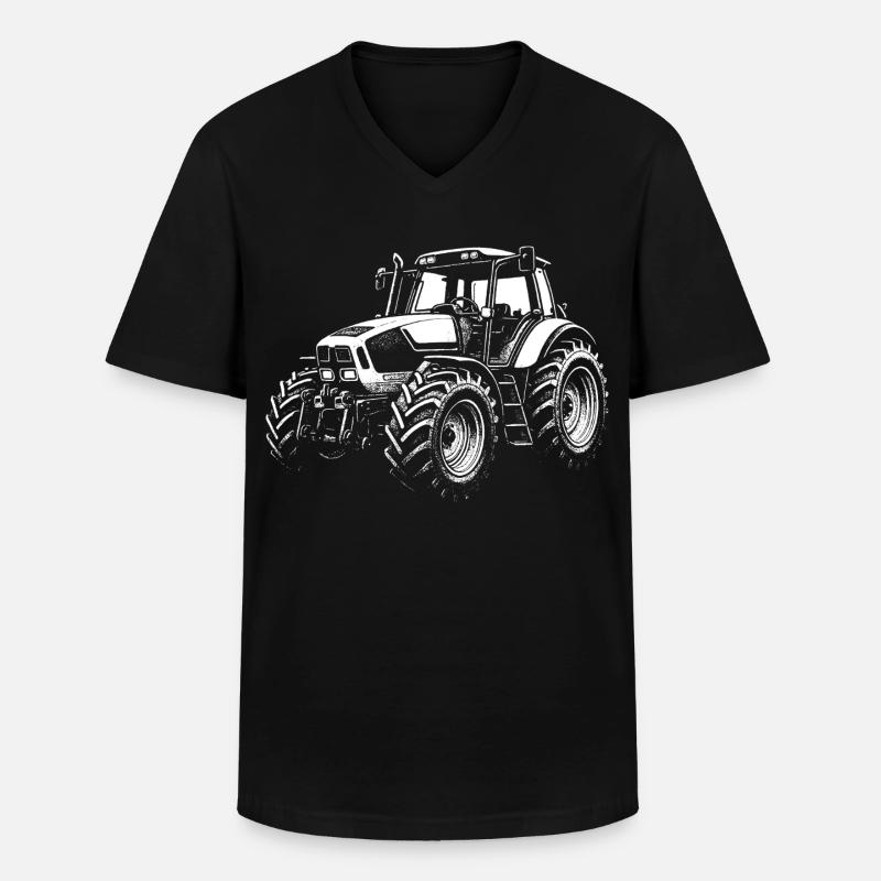 Kraftpaket vom Acker – Retro Edition - Männer-T-Shirt mit V-Ausschnitt - Schwarz