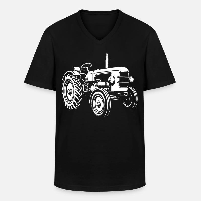 Kraftpaket vom Acker - Männer-T-Shirt mit V-Ausschnitt - Schwarz
