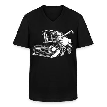 Pure grain power - Men's V-Neck T-Shirt - black - Front - AI Model Male 178 dark (178cm)
